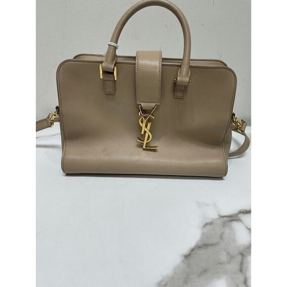YSL Monogramme SL Beige Leather Bag - Saint Laurent Designer Handbag - Picture 9 of 9
